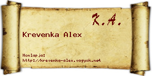 Krevenka Alex névjegykártya